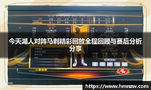 今天湖人对阵马刺精彩回放全程回顾与赛后分析分享